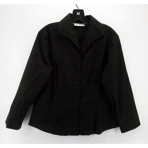 Anne Fontaine Classic Black Button-Up Blouse